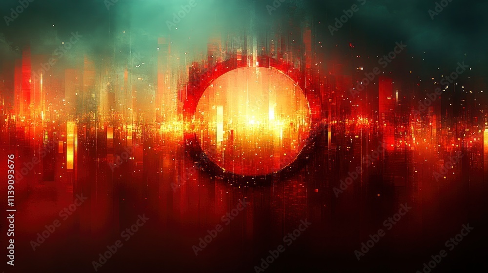 abstract digital sunset in vibrant colors abstract digital sunset in vibrant colors