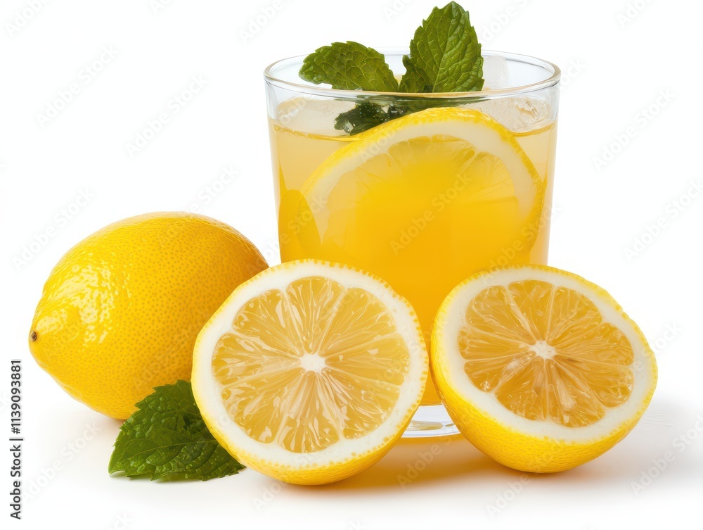 Refreshing glass of lemonade with fresh lemons home kitchen food photography bright environment close-up view summer vibes Refreshing glass of lemonade with fresh lemons home kitchen food photography bright environment close-up view summer vibes