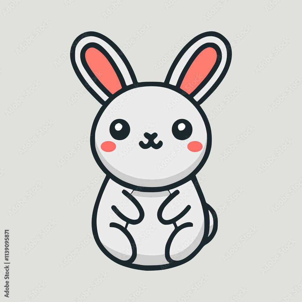 cute rabbit sticker fashion trendy lifestyle vector illustration template design cute rabbit sticker fashion trendy lifestyle vector illustration template design