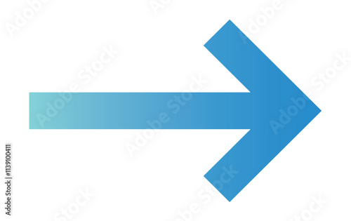 Clip art of right-pointing arrow in business blue gradient.