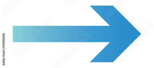 Clip art of right-pointing arrow in business blue gradient.