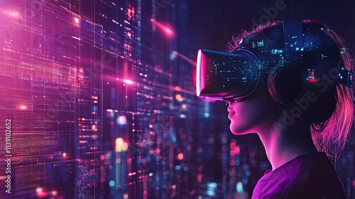 Innovative programmers coding within the metaverse, with web designers crafting advanced cybersecurity solutions for virtual and real-world applications. 