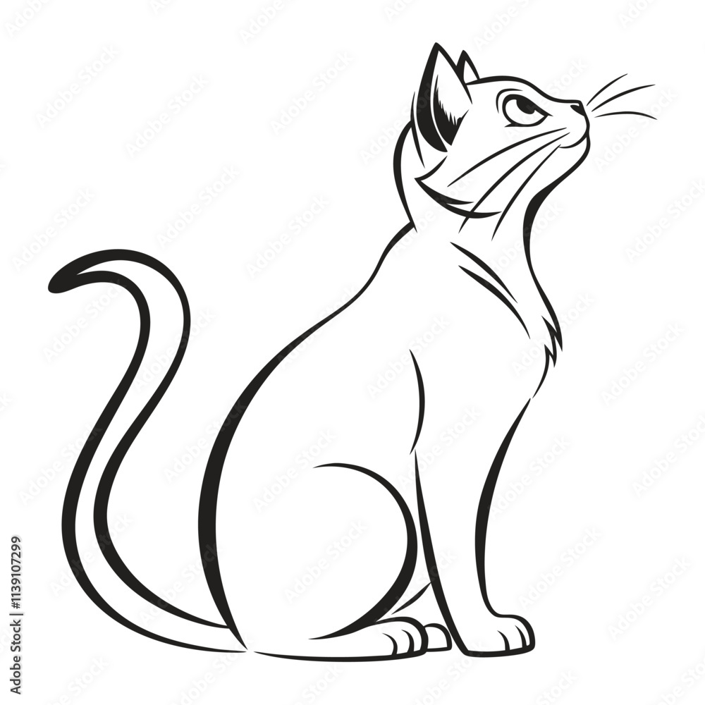 Naklejka premium black cat isolated on white
