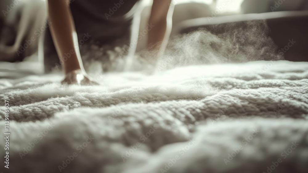 Close-up view of a quilted mattress topper, showcasing its soft, supportive texture. Close-up view of a quilted mattress topper, showcasing its soft, supportive texture.