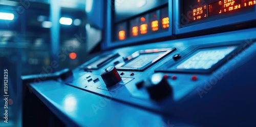 Wallpaper Mural Close-up view of a modern industrial control panel. Torontodigital.ca