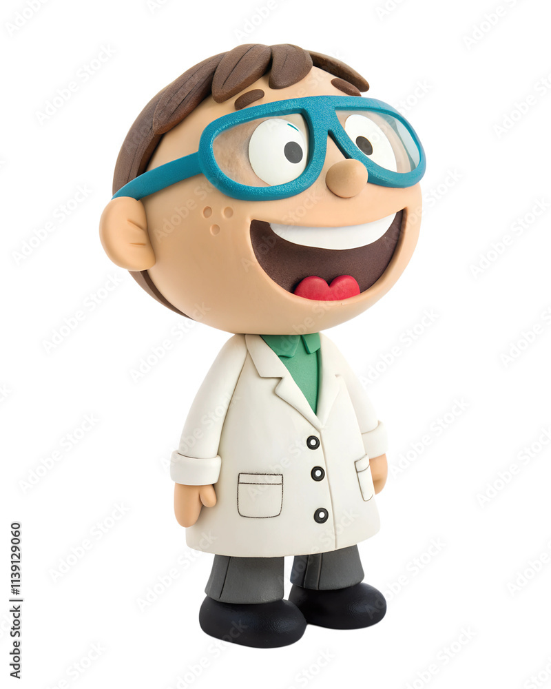 a clay Cute, Chemical Engineer, happy and smile, isolated on a transparent background a clay Cute, Chemical Engineer, happy and smile, isolated on a transparent background