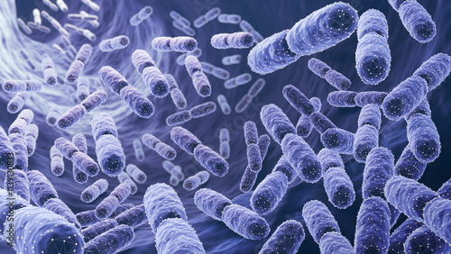 Fotografija Probiotic bacteria, Lactobacillus , 3d illustration.