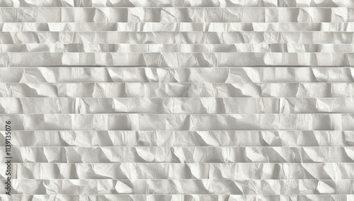 White Textured Brick Wall Surface Design