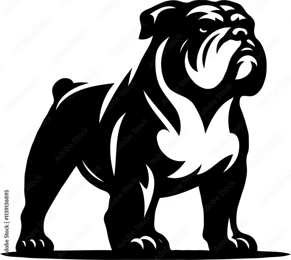 A black bulldog silhouette vector design A black bulldog silhouette vector design