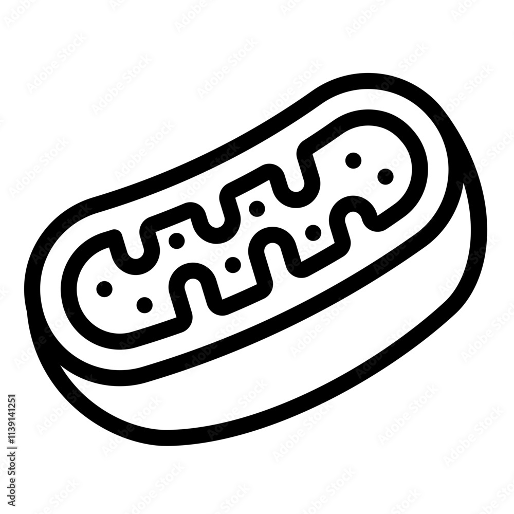 Mitochondria cell outline icon biology Mitochondria cell outline icon biology