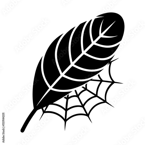 Black feather in web vector icon design