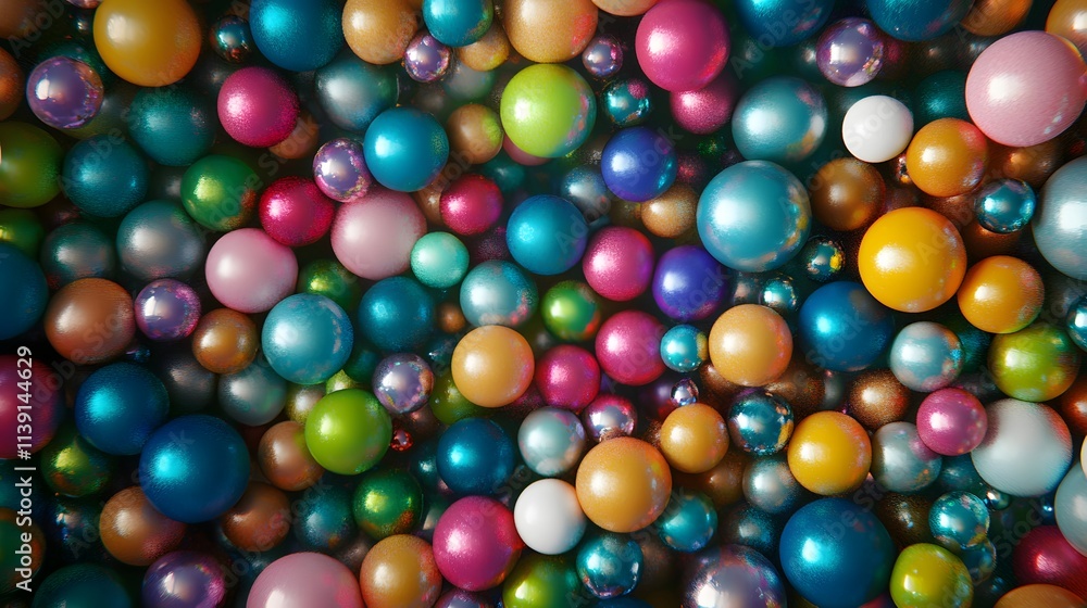 Colorful Shiny Spheres Densely Packed Together Colorful Shiny Spheres Densely Packed Together