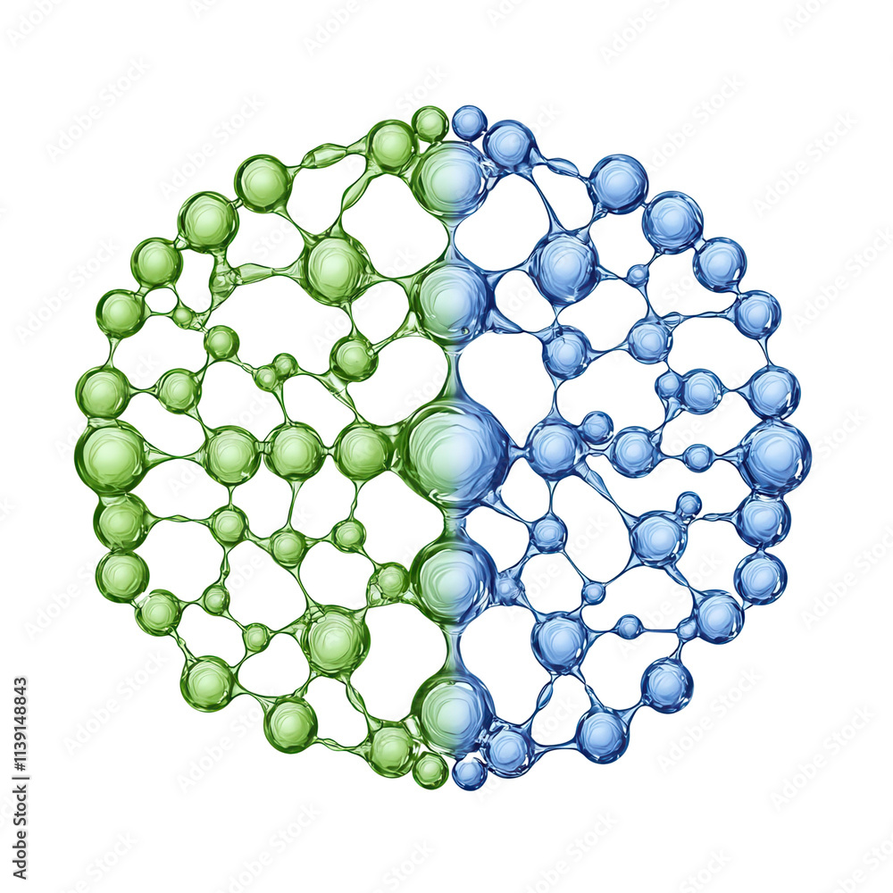 Fototapeta premium Molecular interaction visualized scientific illustration transparent background high-resolution abstract concept