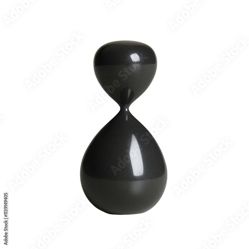 Elegant hourglass figurine transparent background modern design minimalist aesthetic dark color scheme