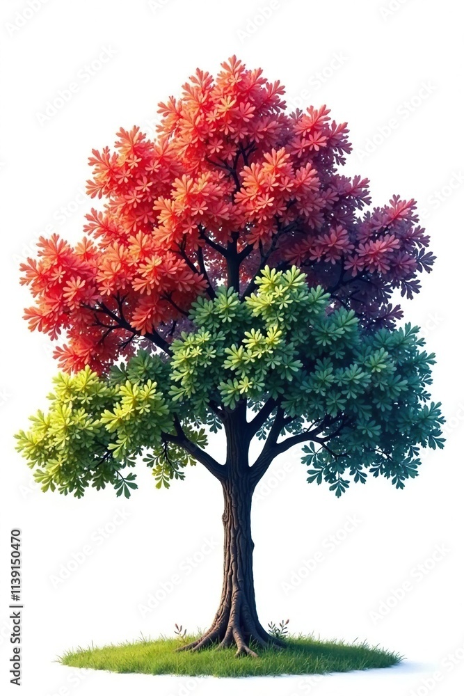 Fototapeta premium Isolated cloudy shape of a tree cut out from a white background, shapes, isolation
