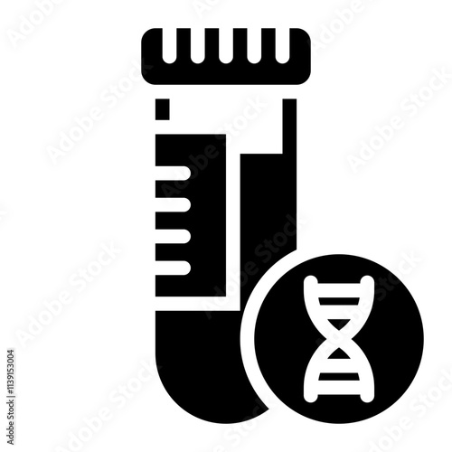 DNA Test Tube glyph icon for laboratory
