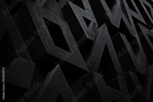 Abstract Dark Gray Geometric Concrete Blocks Pattern