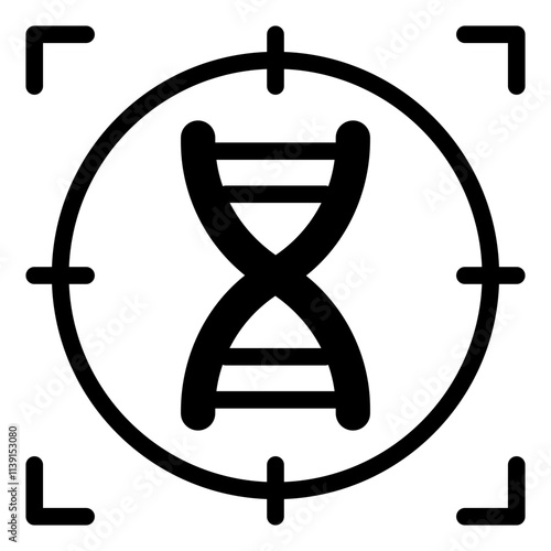 DNA Target glyph icon for research and experiment