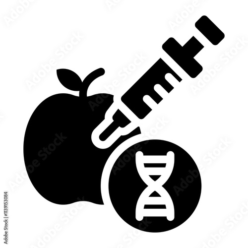 GMO Apple glyph icon modification genetics fruit food