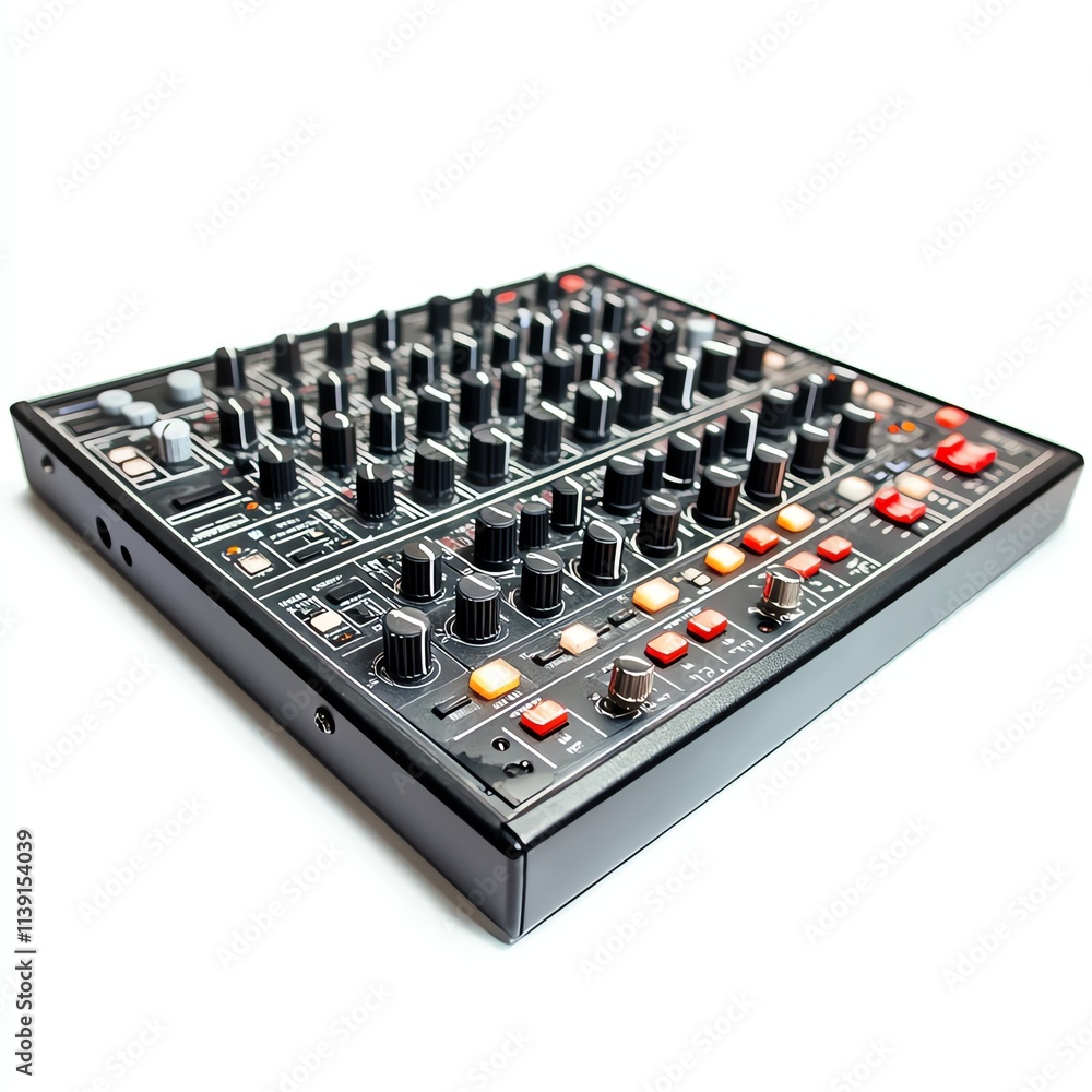 Professional music mixer, black isolate background. Professional music mixer, black isolate background.