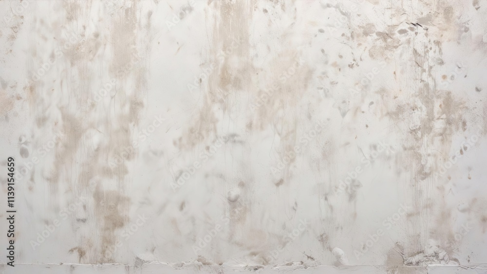 Fototapeta premium Brushed white wall texture with visible stains and discoloration on the surface , textured brushwork, rough