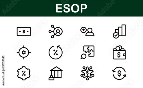 Professional ESOP Icons - Scalable and Versatile Graphics for Equity Plans and Corporate Presentations photo