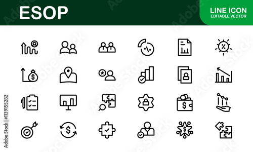 Professional ESOP Icons - Scalable and Versatile Graphics for Equity Plans and Corporate Presentations photo