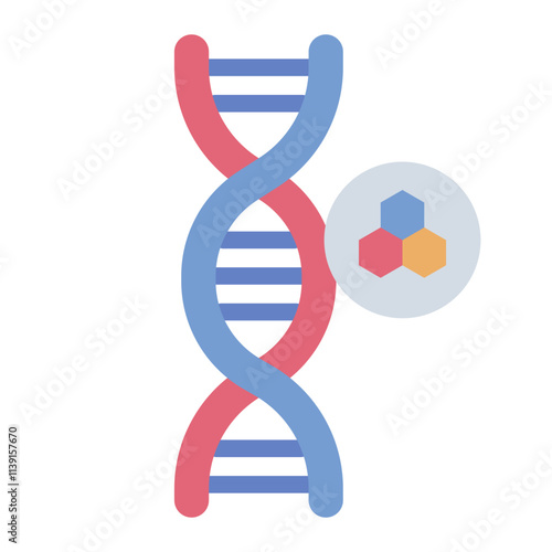 DNA double helix Structure flat icon