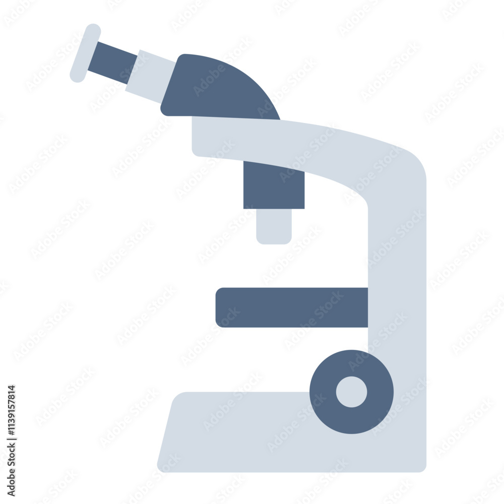 Microscope flat icon for laboratory experiment Microscope flat icon for laboratory experiment