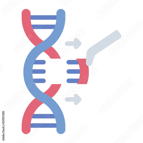CRISPR DNA flat icon editing DNA
