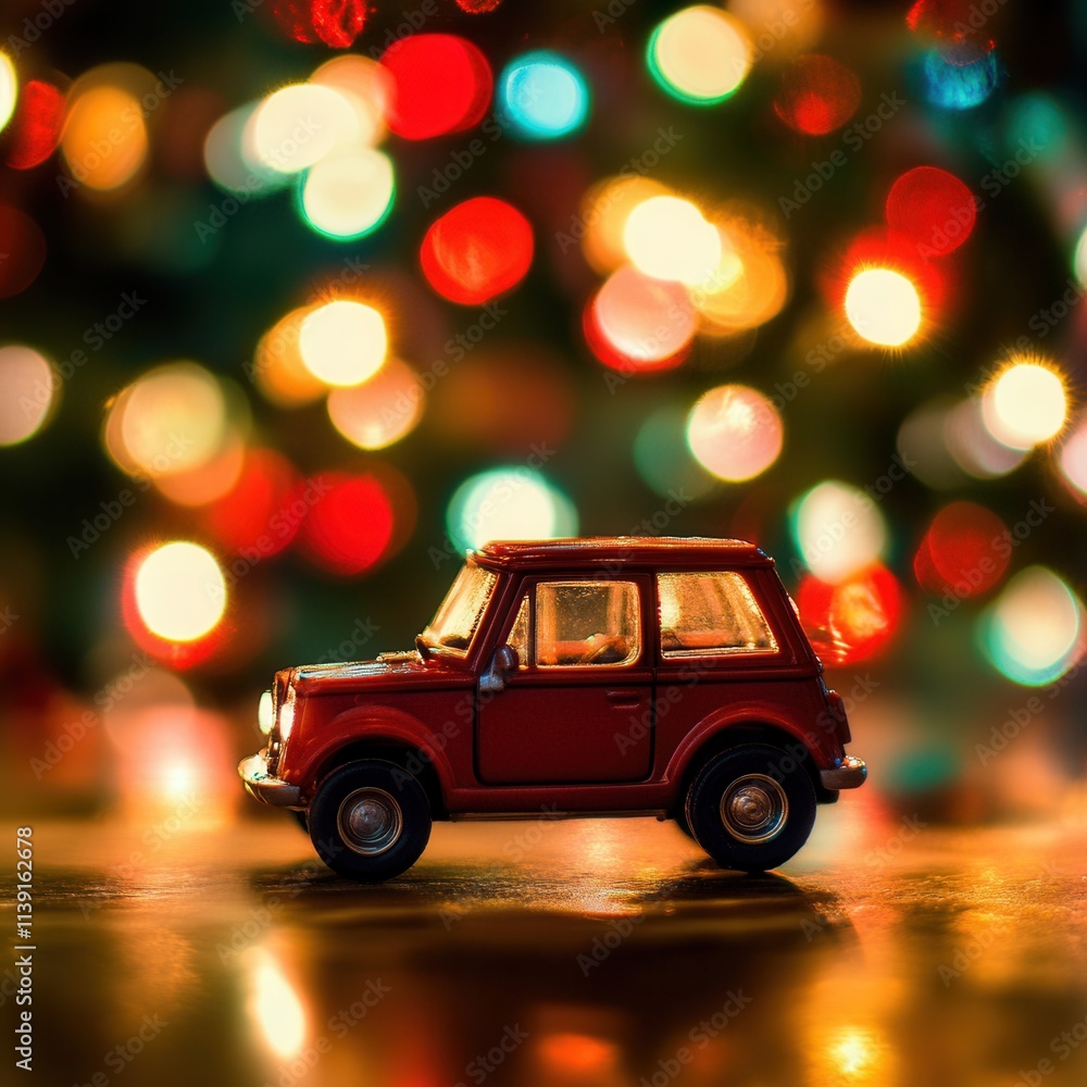 Toy car on a festive, colorful background. Toy car on a festive, colorful background.