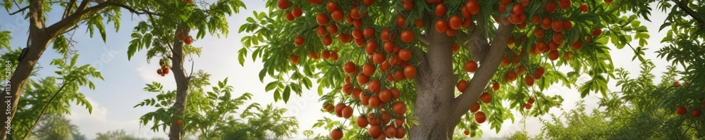 Harvesting Chhattisgarhi tomatoes from a tree , countryside scene, fruit picking, tree crop Harvesting Chhattisgarhi tomatoes from a tree , countryside scene, fruit picking, tree crop