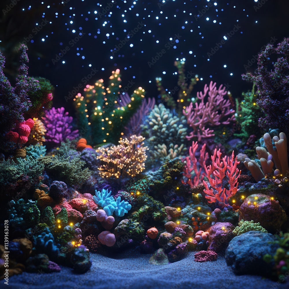 Fototapeta premium Vibrant underwater coral reef scene.