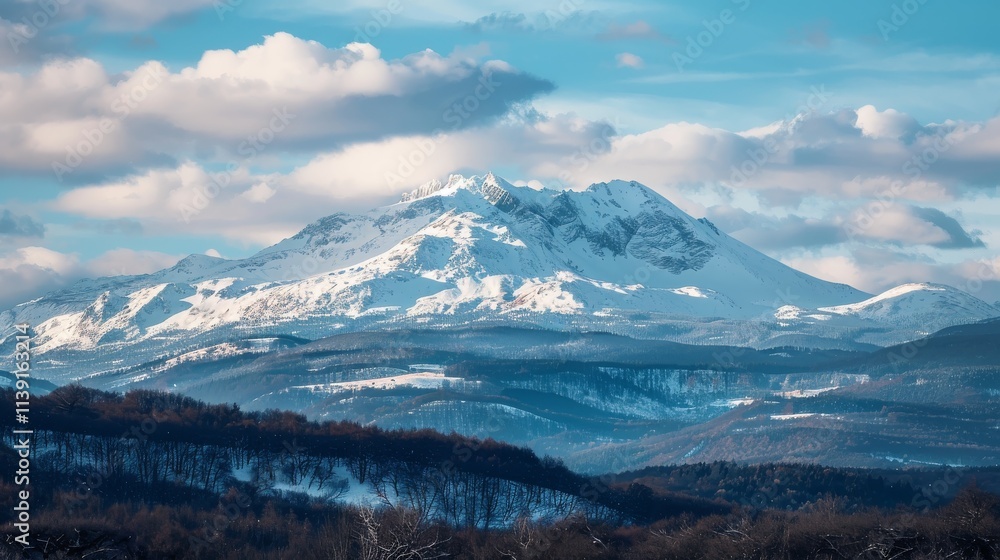 A snowy mountain peak in the Alps A snowy mountain peak in the Alps