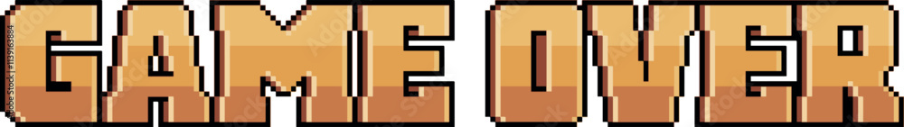 Pixel art GAME OVER text in 8-bit style Pixel art GAME OVER text in 8-bit style