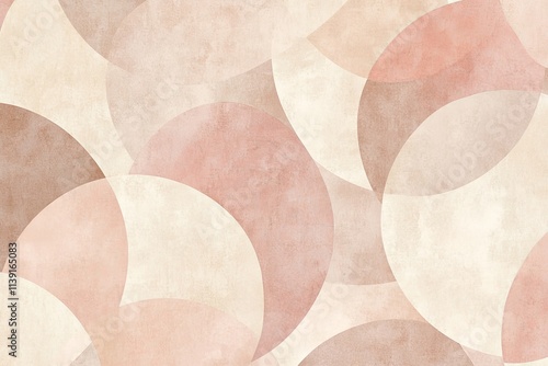 Abstract Beige and Pink Circular Pattern Background