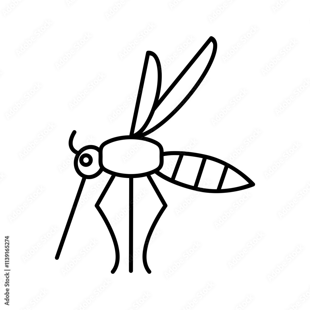 Design Illustration vector graphic of mosquito icon with line style. Suitable for anything related to animals