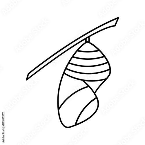 Design Illustration vector graphic of cocoon line icon. Suitable for anything related to animals