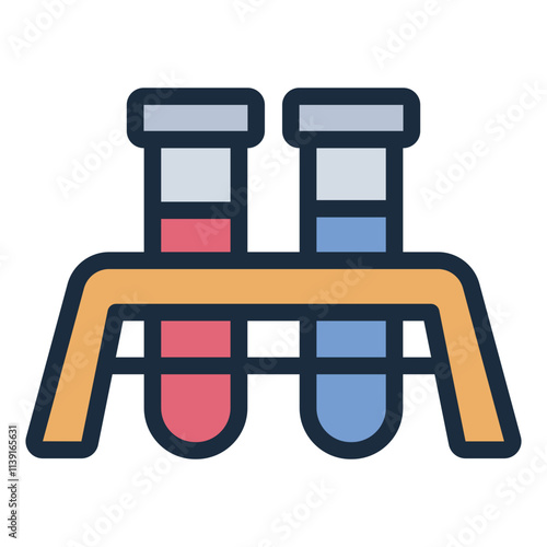 Test Tube on rack filled line icon for laboratory