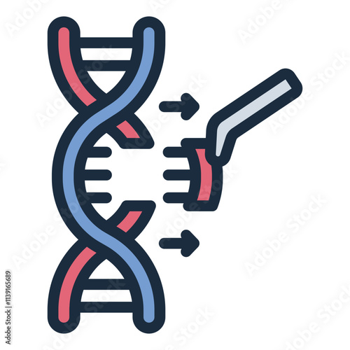 CRISPR DNA filled line icon editing DNA