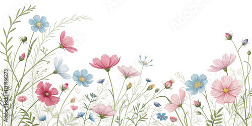 Dainty Wildflowers Framing a Beautiful Scene