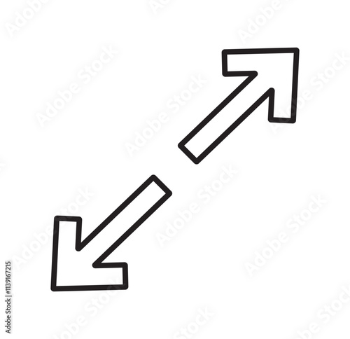 Maximize and minimize screen buttons icon set. Full screen enter and exit sign collection. Arrow mark icons. Scalability icons in flat style for web site, UI, mobile app. Vector illustration