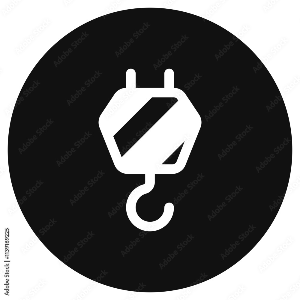 Editable crane hook, cable, lifting, loading vector icon. Construction, tools, industry. Part of a big icon set family. Perfect for web and app interfaces, presentations, infographics, etc Editable crane hook, cable, lifting, loading vector icon. Construction, tools, industry. Part of a big icon set family. Perfect for web and app interfaces, presentations, infographics, etc