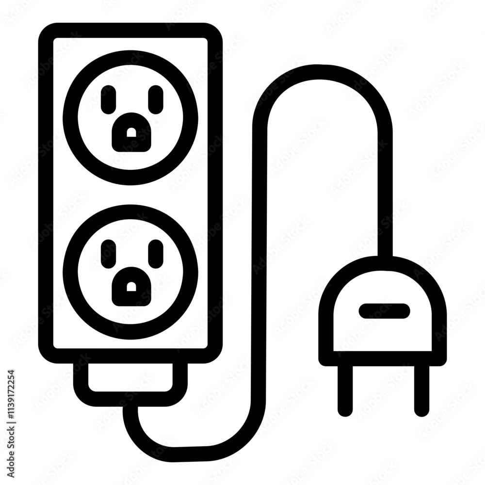 extension cord Line Icon extension cord Line Icon