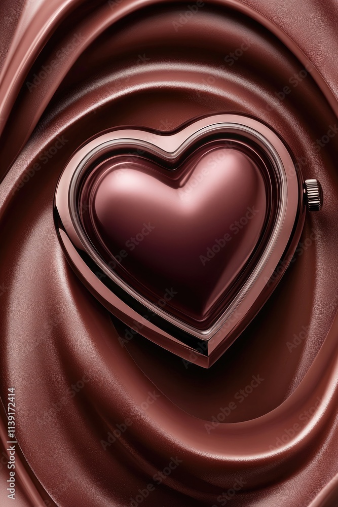 Luxurious Heart-Shaped Chocolate Watch: Elegance Meets Sweetness in Metallic Design Luxurious Heart-Shaped Chocolate Watch: Elegance Meets Sweetness in Metallic Design