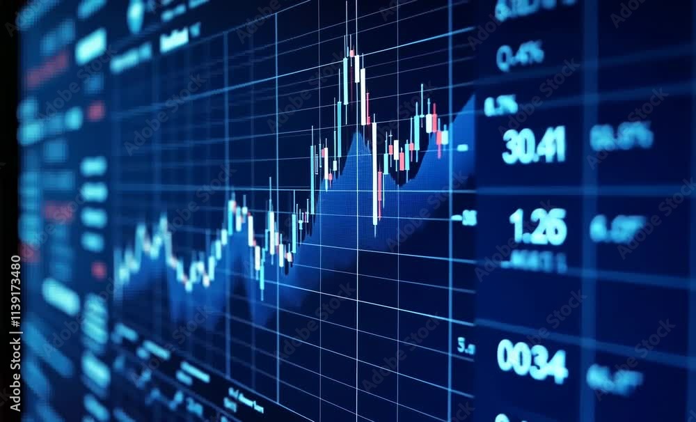 Dynamic Stock Market Chart Displaying Financial Data Trends for Investment Analysis and Trading Decisions
