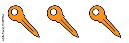 key icon set. key lock icon , access account login password icons - house key icon security symbol. vector interface app icons