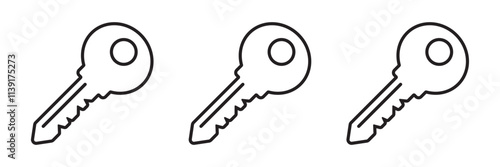 key icon set. key lock icon , access account login password icons - house key icon security symbol. vector interface app icons. Vector illustration 