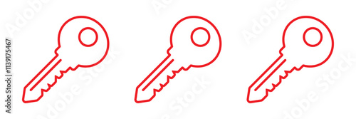 key icon set. key lock icon , access account login password icons - house key icon security symbol. vector interface app icons. Vector illustration 