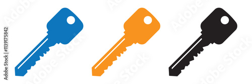 key icon set. key lock icon , access account login password icons - house key icon security symbol. vector interface app icons. Vector illustration 